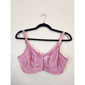 Wacoal Women's Pink Stretch Comfortable Adjustable Clasp Balconette Bra Size 38C